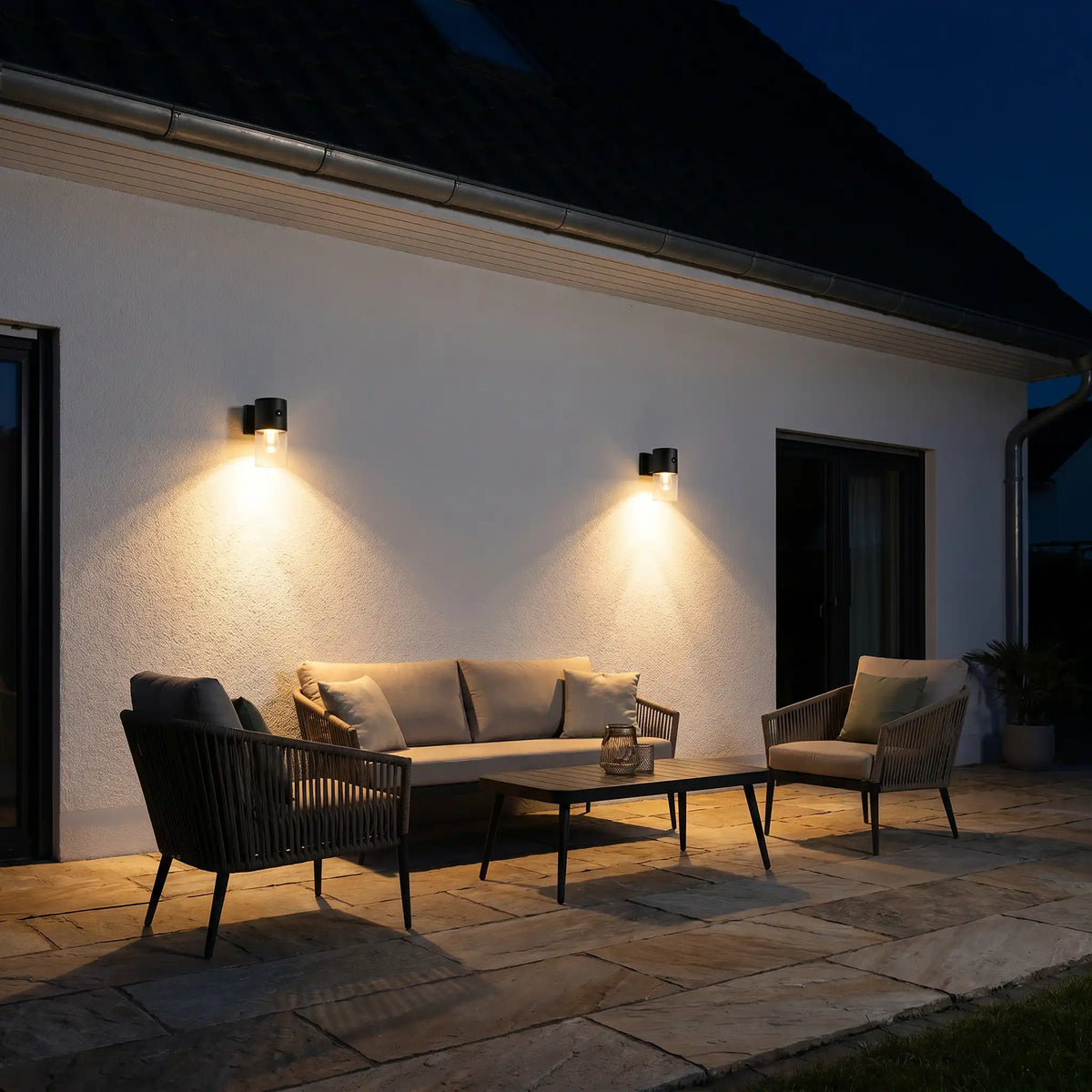 Solar Außenwandleuchte Column 2er Set