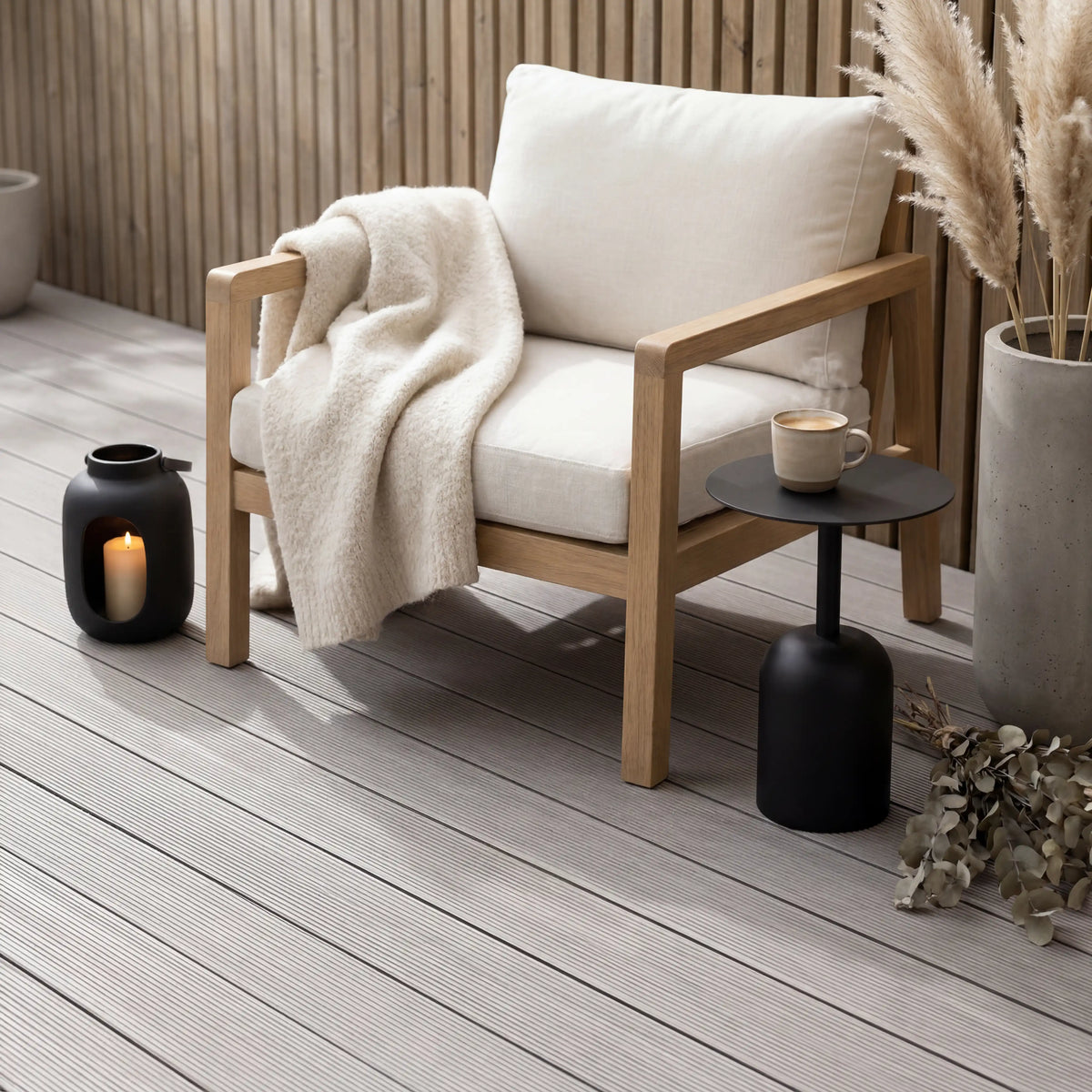 WPC Terrassendiele Hohlkammer Basic Seide