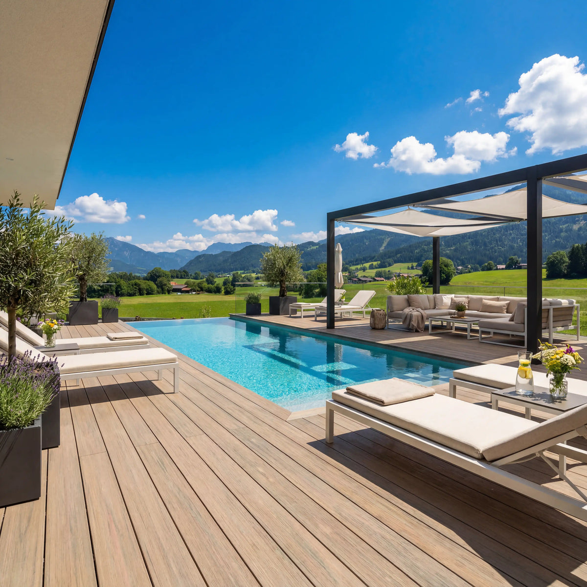 WPC Terrassendiele Massiv Antik Muskat