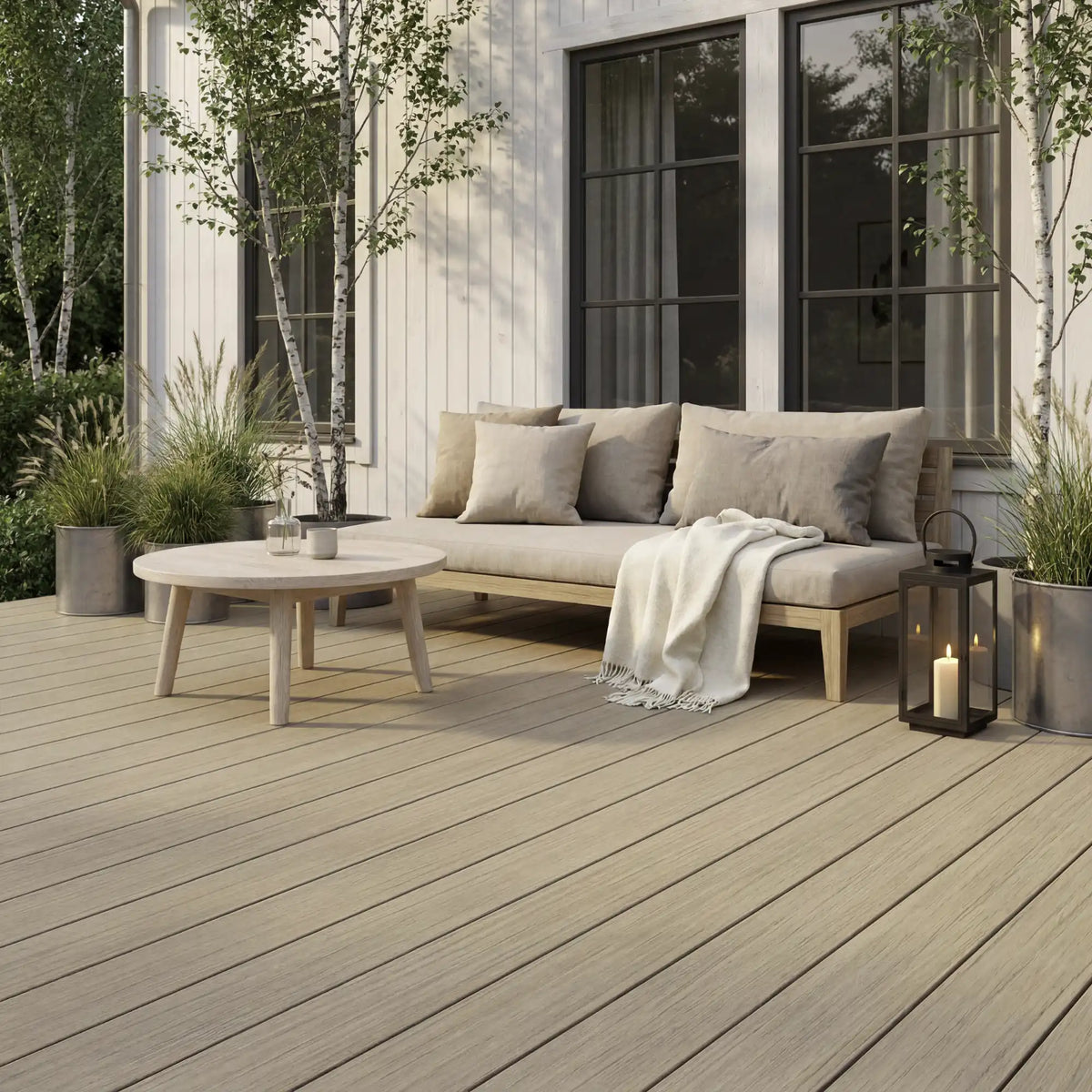 WPC Terrassendiele Massiv Antik Muskat