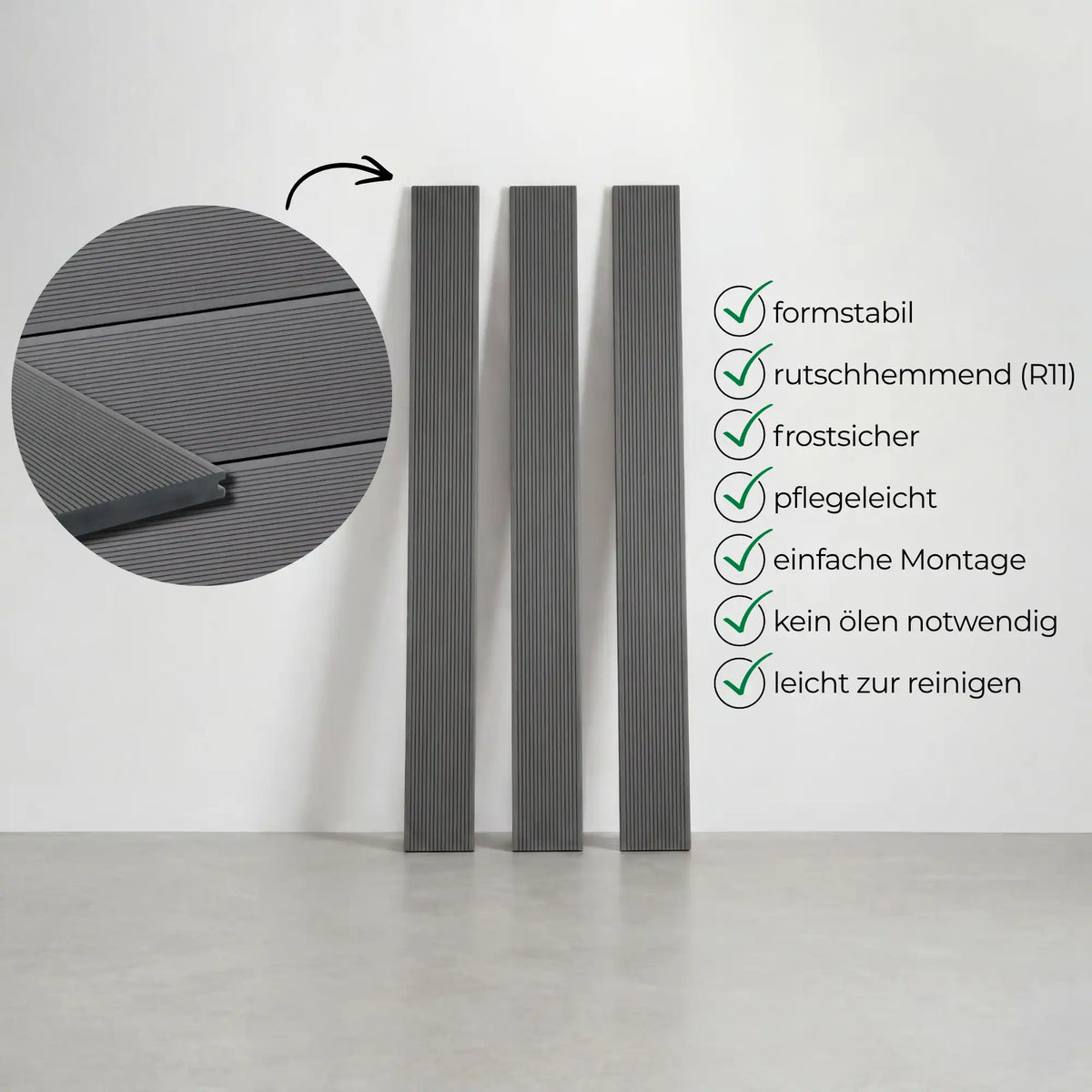 WPC Terrassendiele Massiv ECO Granit