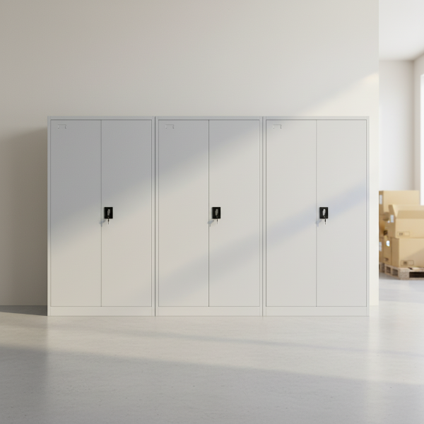 3er Set Stahlschrank XL Lichtgrau 1950 x 900 x 450 cm