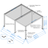 SkyShade Pro 4x5m Aluminium-Pergola mit LED & App-Steuerung – Anthrazit