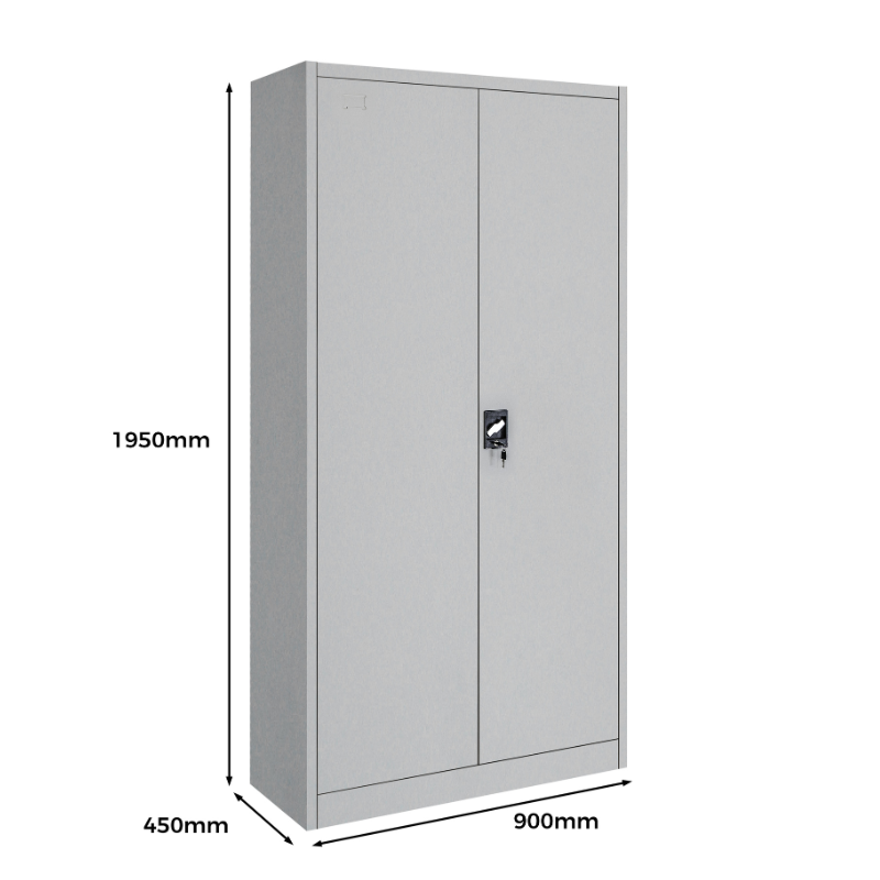 Stahlschrank XL Lichtgrau 1950 x 900 x 450 cm