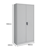 Stahlschrank XL Lichtgrau 1950 x 900 x 450 cm