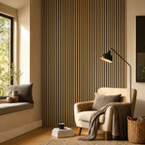 Akustikpaneel Premium Kiefer – Filz Schwarz 244 × 60 cm