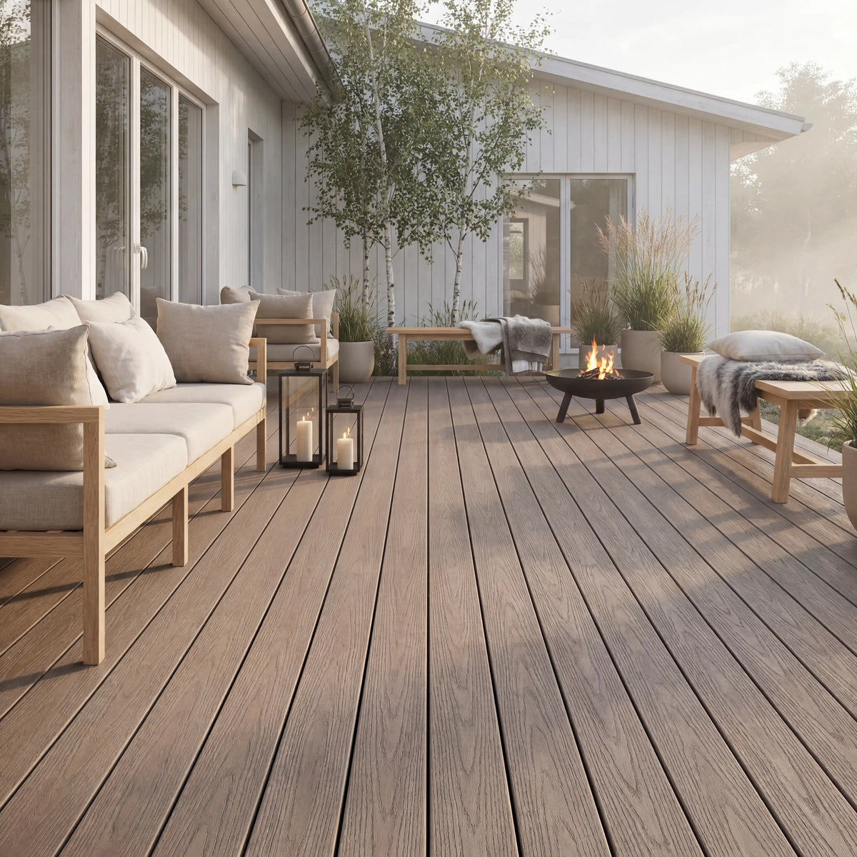 WPC Terrassendiele Hohlkammer Basic Teak