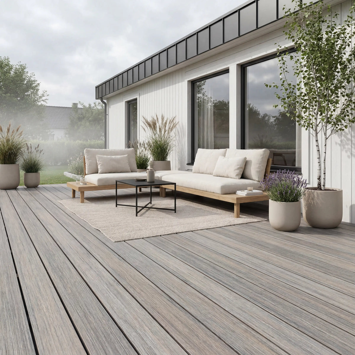 WPC Terrassendiele Massiv Antik Basalt