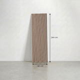 Akustikpaneel Premium Walnuss – Filz Beige 244 × 60 cm