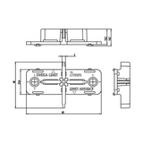 Maßzeichnung Alu Klick Pro Fugenkreuz 3 mm mit Abmessungen 40 x 65 x 14,7 mm