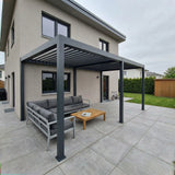 SkyShade Pro 3x5m Aluminium-Pergola mit LED & App-Steuerung – Anthrazit