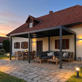 SkyShade Pro 4x5m Aluminium-Pergola mit LED & App-Steuerung – Anthrazit