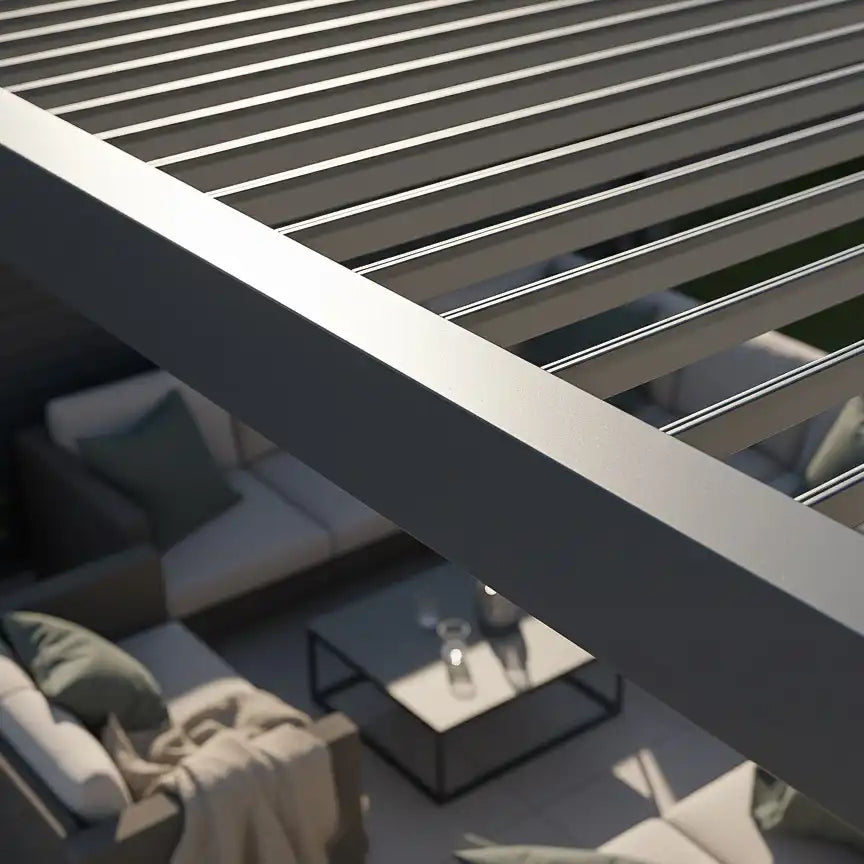 SkyShade Pro 3x4m Aluminium-Pergola mit LED & App-Steuerung – Anthrazit