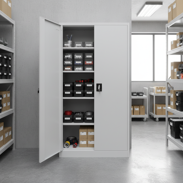 Stahlschrank XL Lichtgrau 1950 x 900 x 450 cm