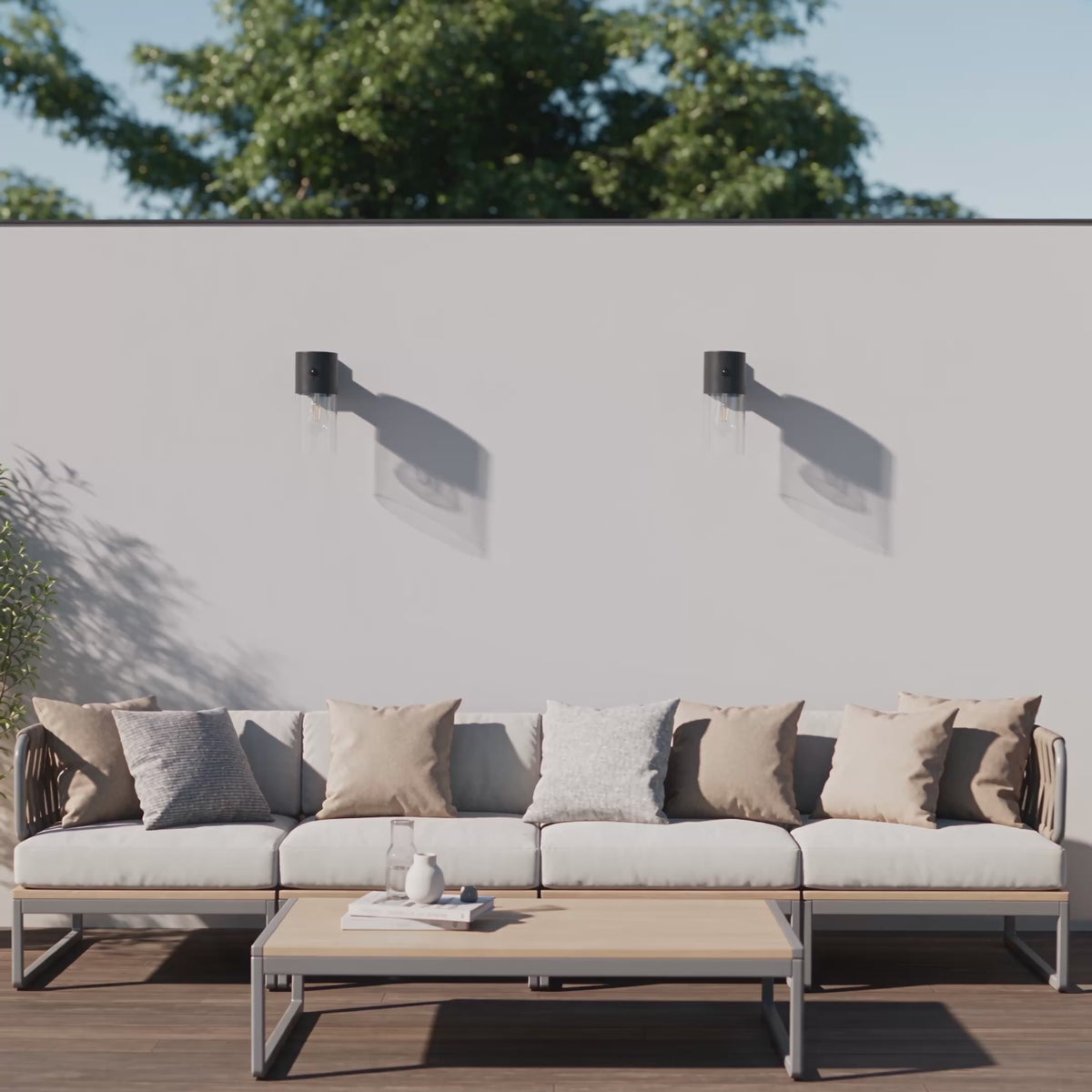 Solar Außenwandleuchte Column 2er Set