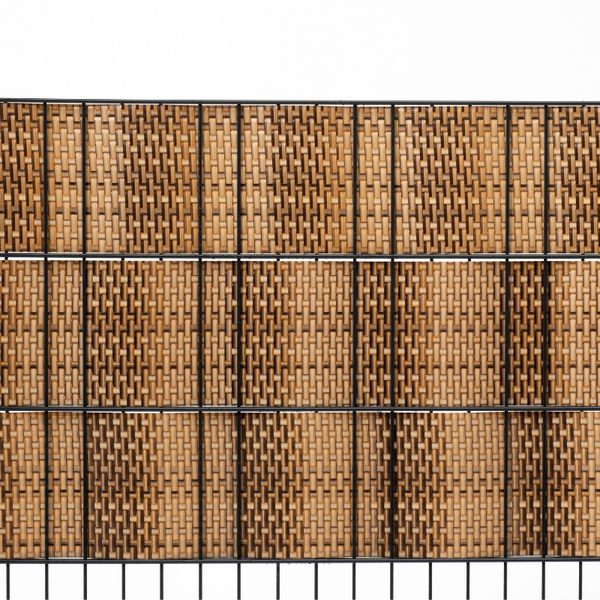 Sichtschutzstreifen Hellbraun Rattan für Doppelstabmattenzäune 255cm